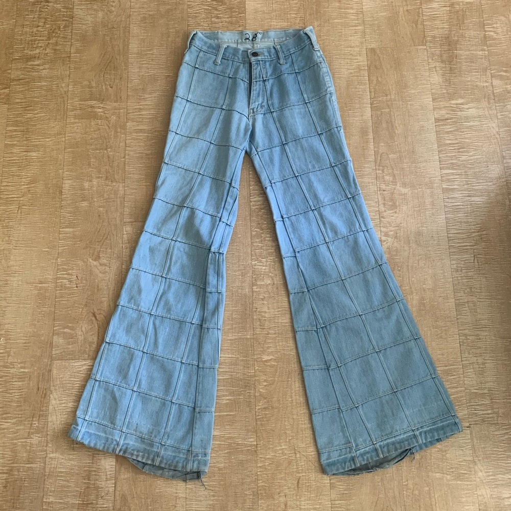 Amazing vintage 1970’s patchwork flare jeans